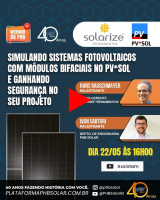 <strong>Leia mais sobre</strong><br />Gravação do webinar: simulando sistemas fotovoltaicos com módulos bifaciais no PV*SOL e ganhando segurança no seu projeto Gravação do webinar: simulando sistemas fotovoltaicos com módulos bifaciais no PV*SOL e ganhando segurança no seu projeto
