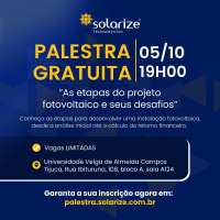 <strong>Leia mais sobre</strong><br />Palestra gratuita, RJ: As etapas do projeto fotovoltaico e seus desafios Palestra gratuita, RJ: As etapas do projeto fotovoltaico e seus desafios